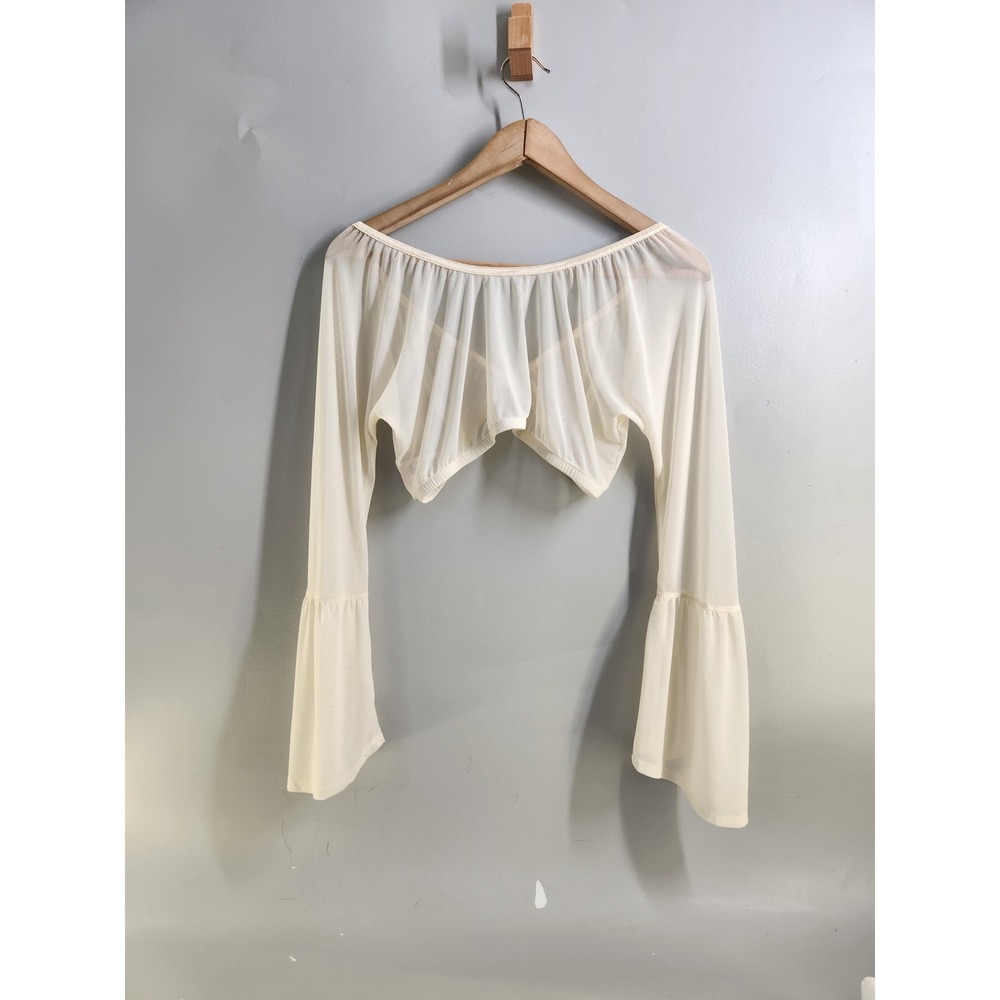 Sleevey Wonders Mesh Sleeves Women 1X Cream Sheer Bell Sleeve Fairy Whimsigoth - Picture 2 of 5